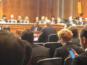 Senate hearing close up